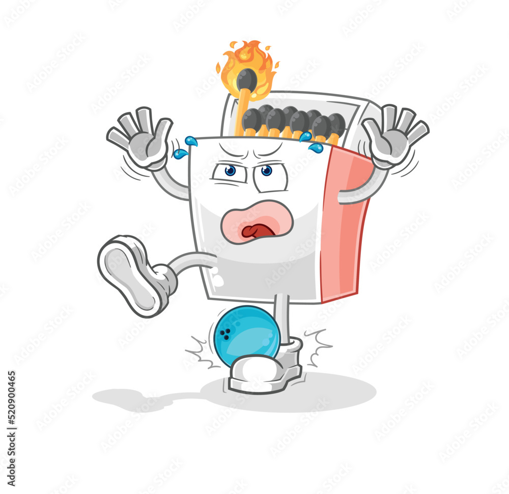 Obraz premium matchbox hiten by bowling cartoon. cartoon mascot vector