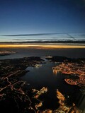 Panorámica nocturna de la ría de Ferrol, Galicia