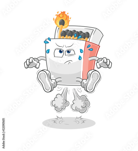 matchbox fart jumping illustration. character vector