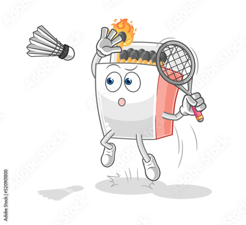 matchbox smash at badminton cartoon. cartoon mascot vector