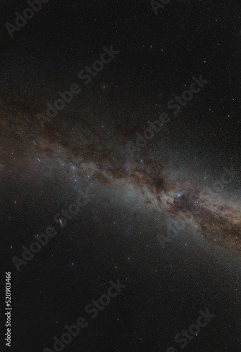 Milky Way taken from a dark sky with nebulas and Andromeda Galaxy