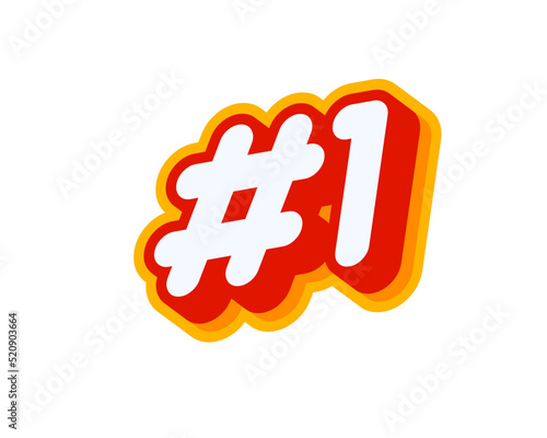 Number 1 isolated on white text effect design vector. Text or inscriptions in English. The modern and creative design has red, orange, yellow colors.