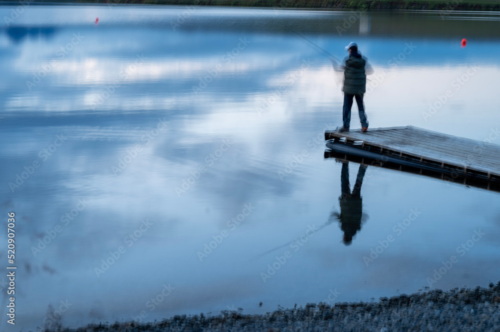 Naklejka premium fishing in the morning