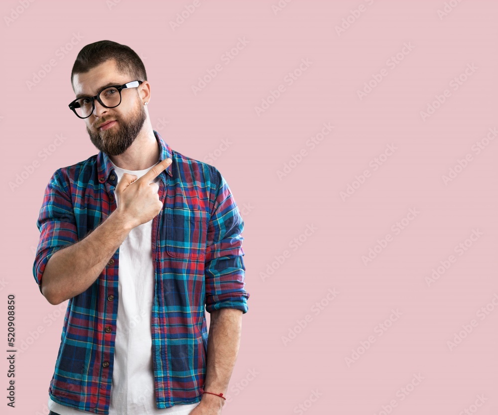 Young student over pink background, study concept Young student over pink background, study concept