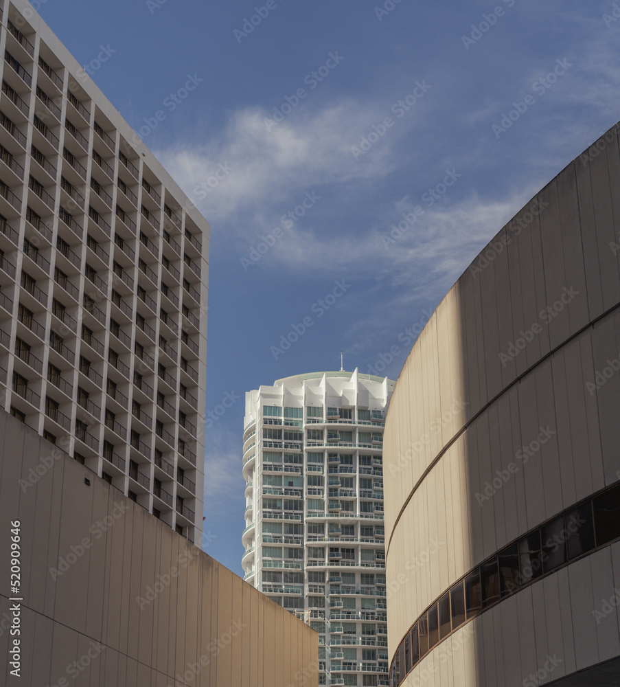 Fototapeta premium modern office building with sky hotel miami Brickell