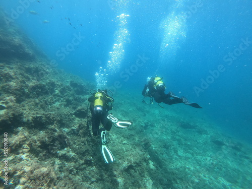 scuba diver in the island