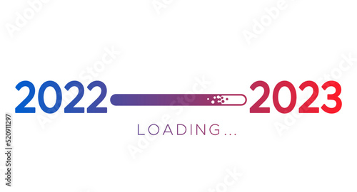 Happy new year banner with 2023 loading. Holiday vector illustration of numbers 2023 background
