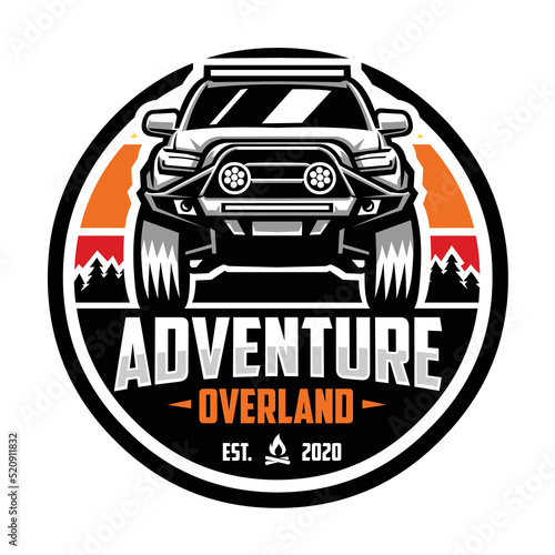Adventure overland circle emblem logo vector isolated. Best for offroad and automotive related industry
