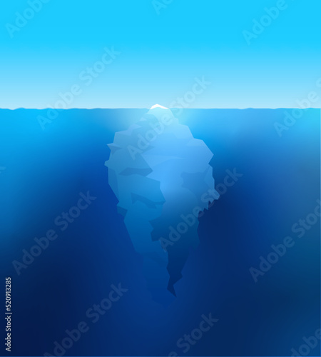 The tip of the iceberg, as a metaphor, is also known as the iceberg principle or iceberg theory. A small bit of the ice is revealed above the surface, but what lies beneath is a deep, unseen hazard.