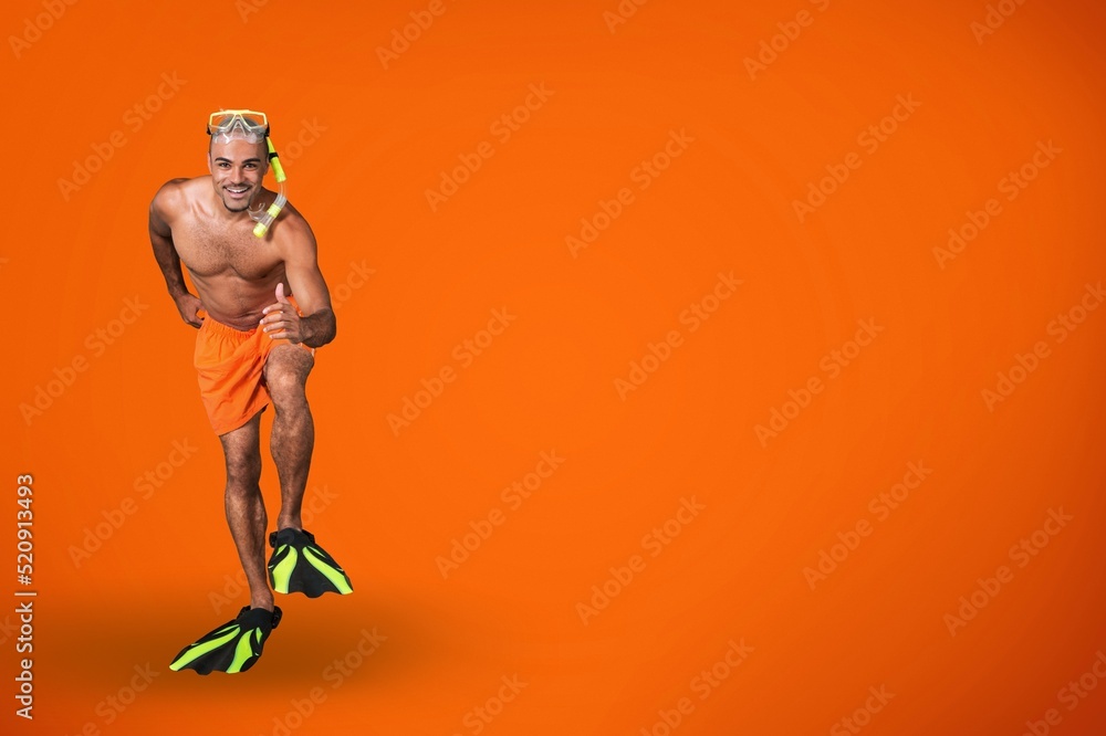 Tourist man ready to travel on weekends. Summer vacation sea rest sun tan concept Tourist man ready to travel on weekends. Summer vacation sea rest sun tan concept