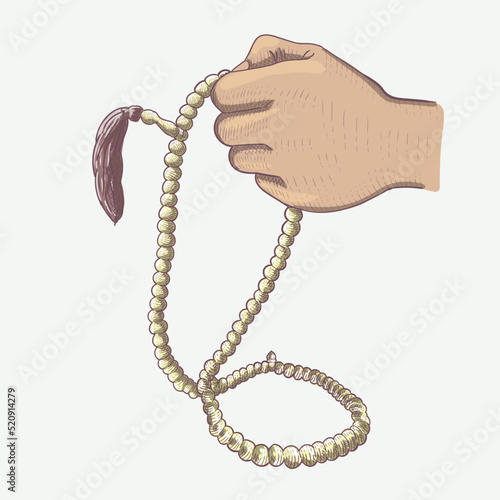 Hand Holding Prayer Beads