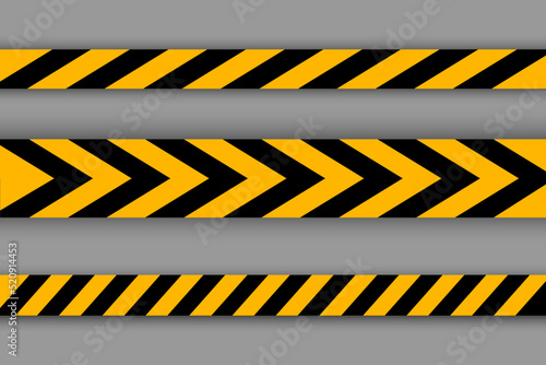 Warning tape. Black and yellow striped line. Vector illustration. Stock image. © Лена Полякевич