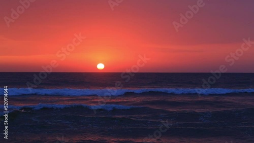 Ocean beach at sunset in Sri Lanka