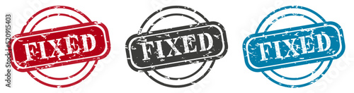 Fixed round grunge vintage sign. fixed stamp