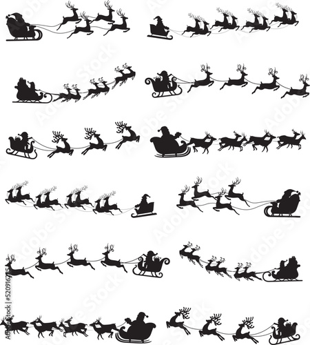 Santa Sleigh Vector, Christmas Vector, Santa Vector