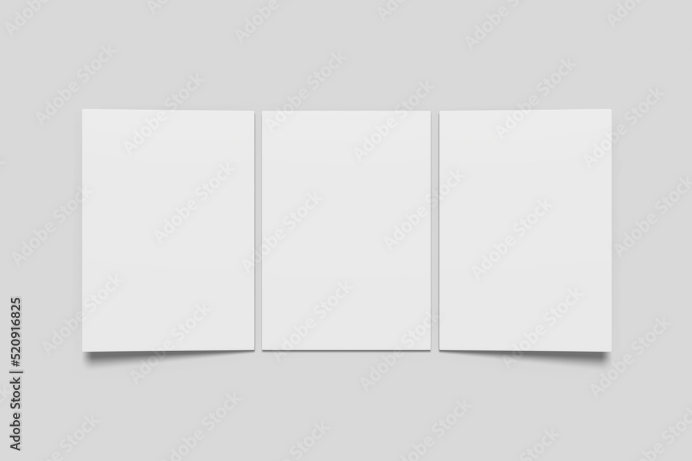 Realistic blank flyer illustration for mockup. 3D Render. Realistic blank flyer illustration for mockup. 3D Render.