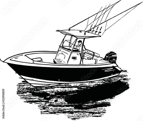 Fotografia, Obraz fishing boat silhouette