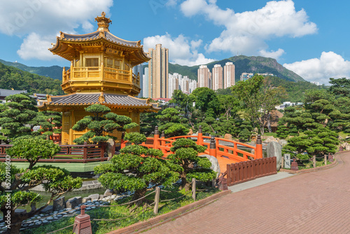 Photography Pavilion in Chinese Temple - Chi Lin Nunnery in Hong Kong city