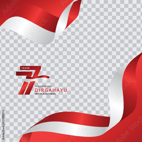Indonesia Independence Day celebration with waving flag