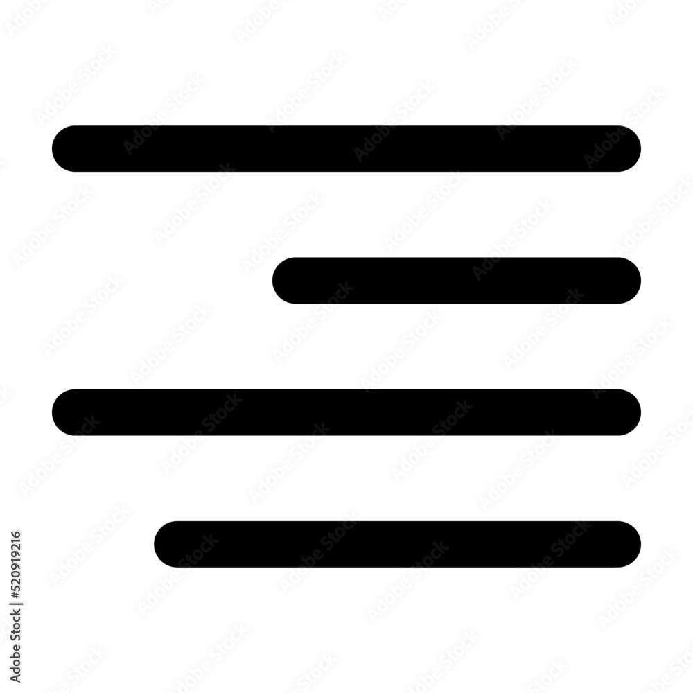 align right icon. Thin, Light Regular And Bold style design isolated on ...