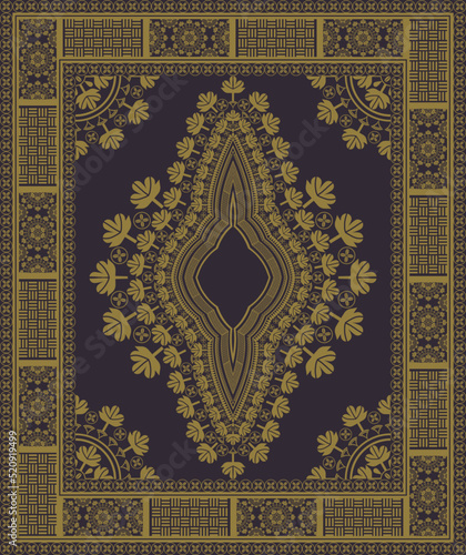 Vector ethnic west African dashiki traditional gold color pattern background. Tribal art shirts fashion. Neck embroidery ornaments.