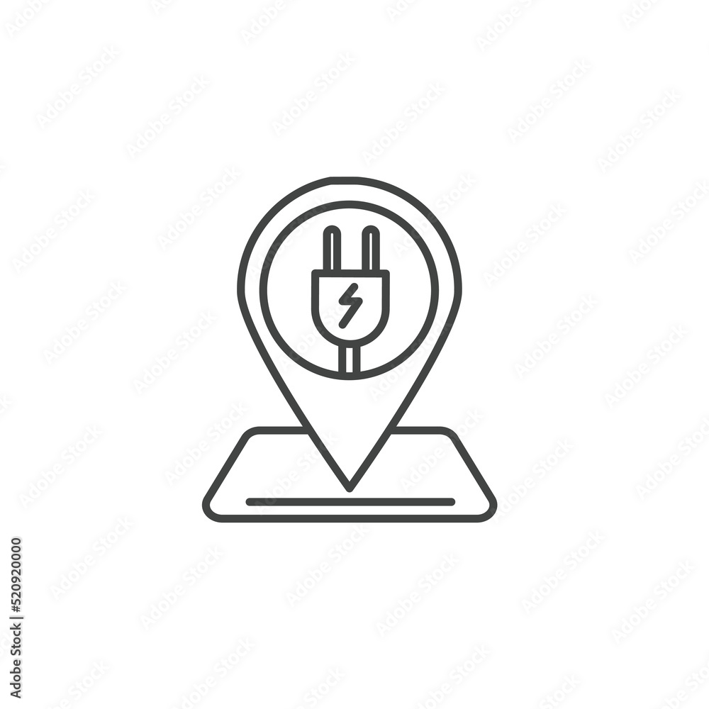 Electric charger pointer icons symbol vector elements for infographic web Electric charger pointer icons symbol vector elements for infographic web