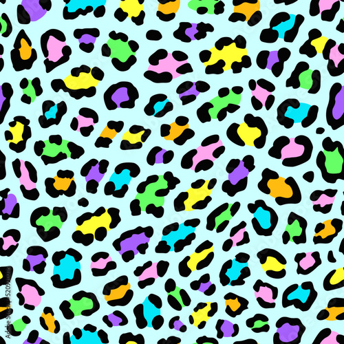 rainbow animal print seamless pattern. leopard pattern. animal pattern. leopard print. good for fabric, dress, fashion, wallpaper, background, backdrop.