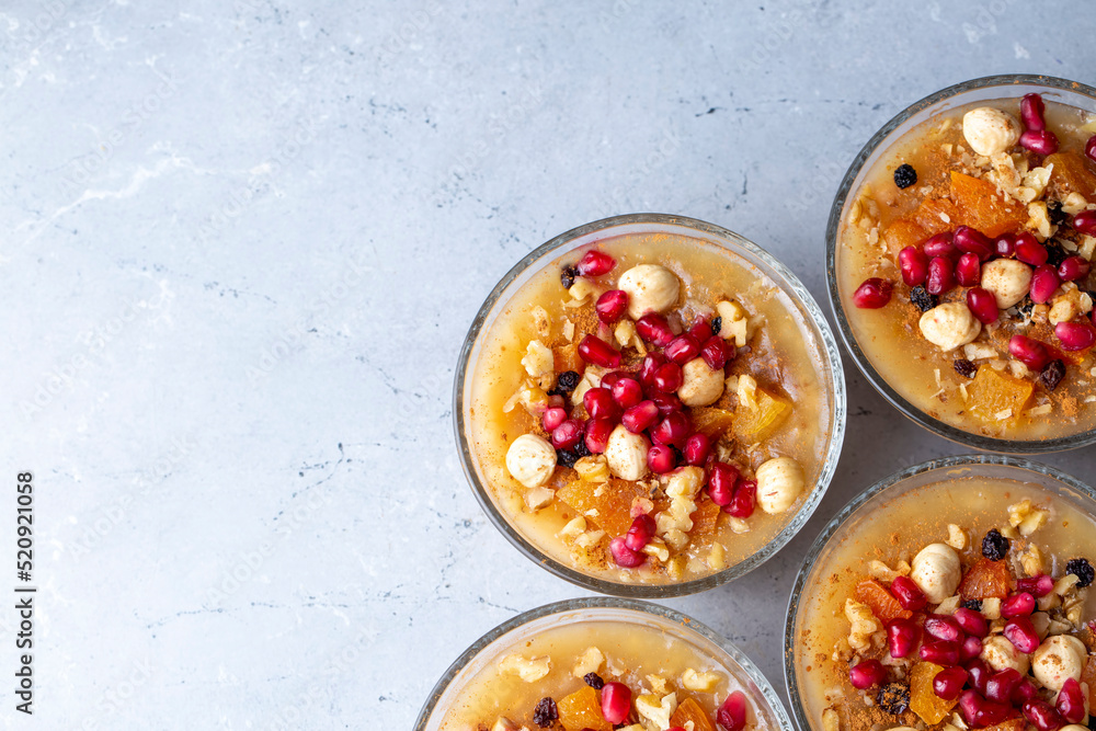 Traditional delicious Turkish dessert; Ashura (Asure) Traditional delicious Turkish dessert; Ashura (Asure)
