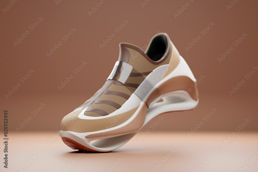 Brown sneaker premium 3d Render on a monochrone background Brown sneaker premium 3d Render on a monochrone background