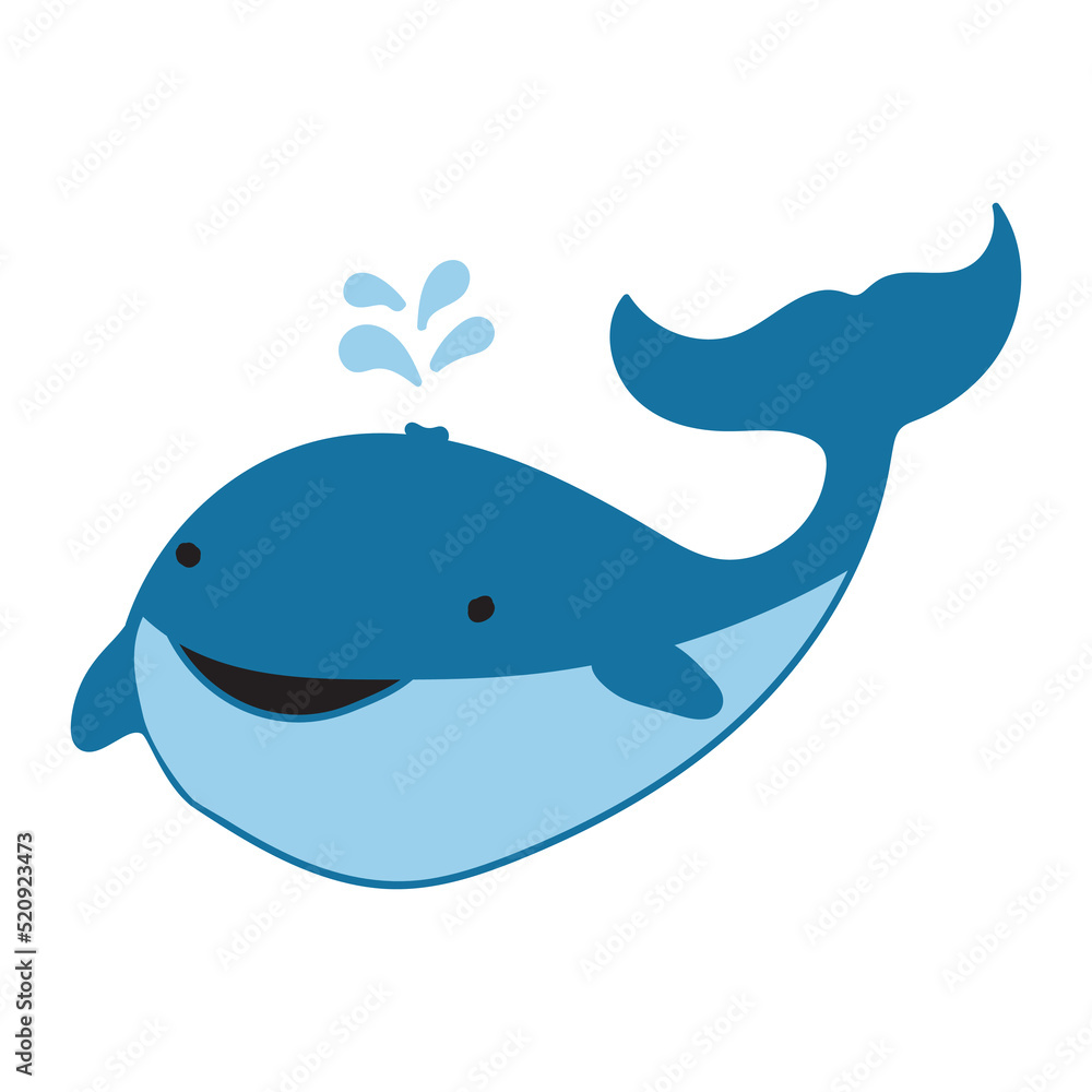 cute whale hand drawn vector illustration design element cute whale hand drawn vector illustration design element