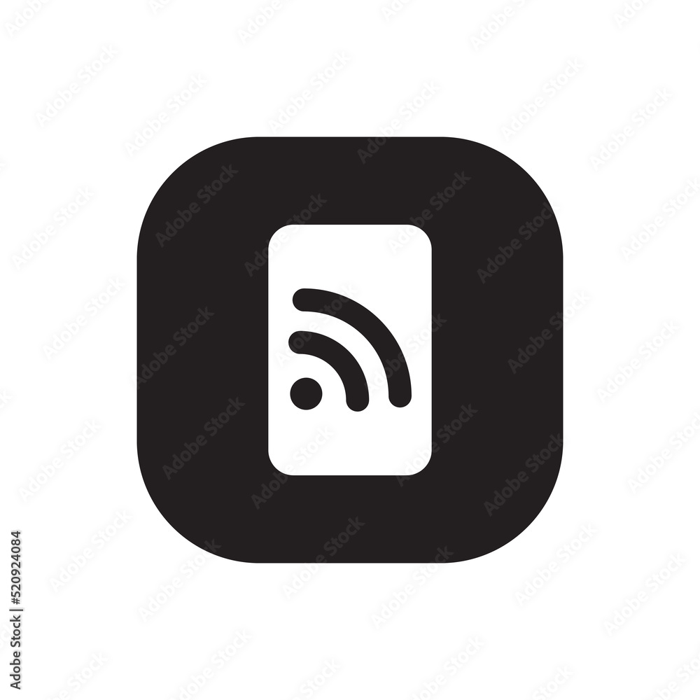 Mobile hotspot icon vector on square button Mobile hotspot icon vector on square button