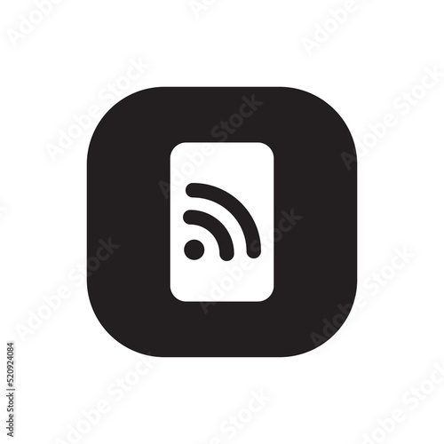 Mobile hotspot icon vector on square button