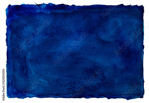 青い水彩絵の具による背景フレーム