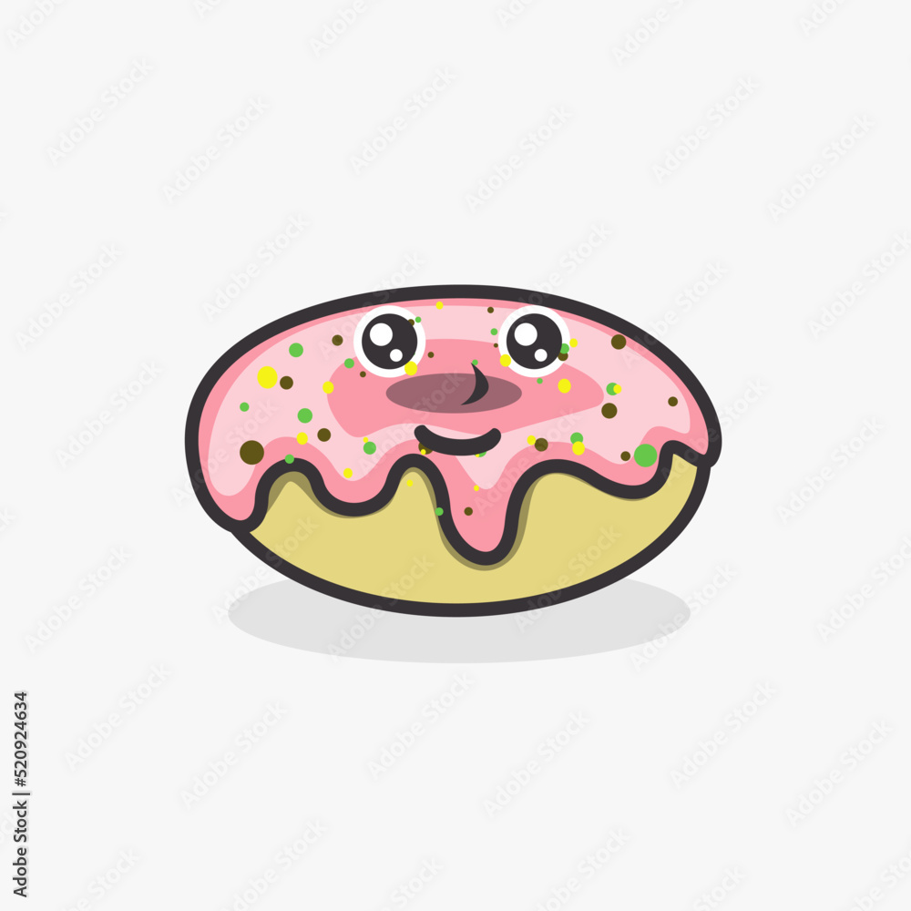 Illustration vector graphic of cute smile donat Illustration vector graphic of cute smile donat