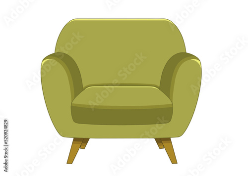 Green chair in vector isolated on white