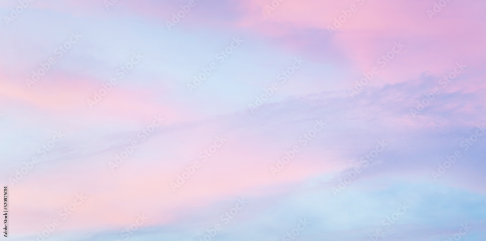 Beautiful soft pastel long panorama clouds sky background