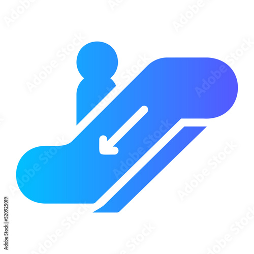 escalator down gradient icon