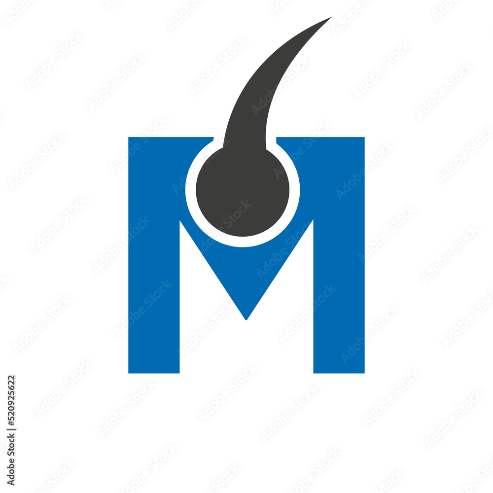 Letter M Hair Treatment Logo Design. Hair Care Logo Template Vector Template Letter M Hair Treatment Logo Design. Hair Care Logo Template Vector Template