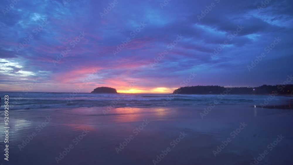 A boy have fun on the beach..Paradise beach stunning sunset, and clear sand landscape. .waves crashing on the beach background..beautiful nature and travel concept. A boy have fun on the beach..Paradise beach stunning sunset, and clear sand landscape. .waves crashing on the beach background..beautiful nature and travel concept.