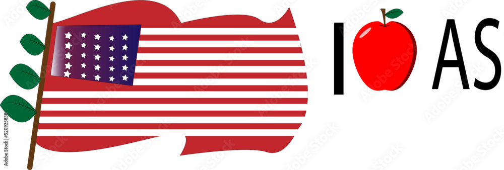 Obraz premium american flag with heart