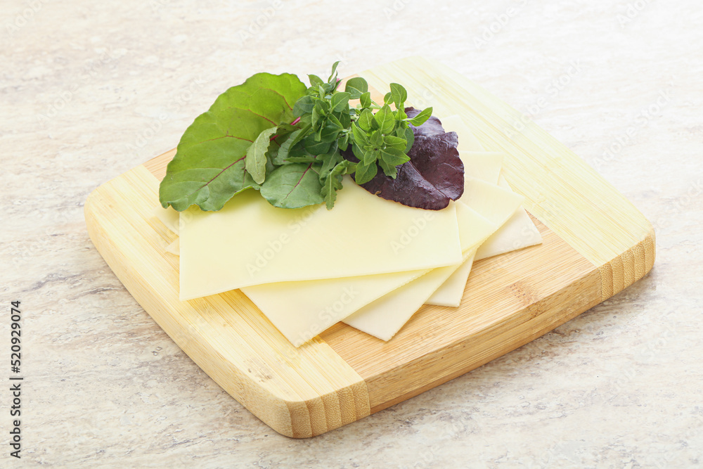 Sliced goat cheese for breakfast Sliced goat cheese for breakfast