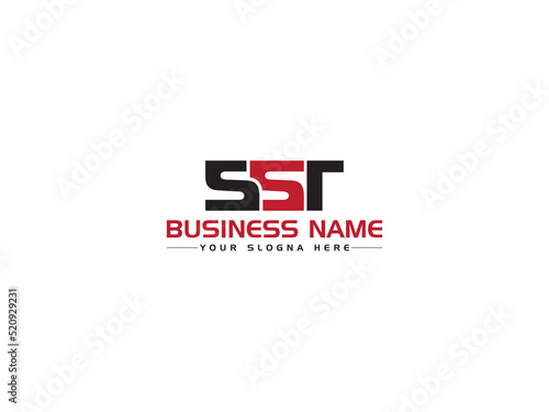 Monogram SST Logo Letter Vector, Creative SS s s t Logo Icon Design With Three Unique Letter Art For Any Type Of Business photo