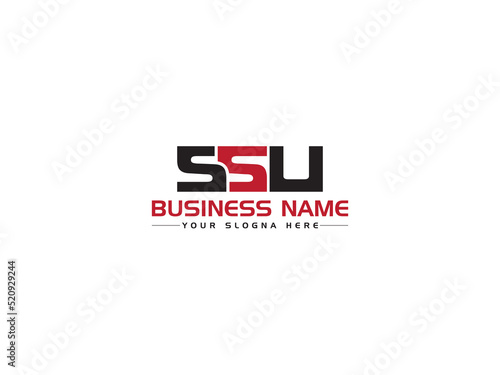 Monogram SSU Logo Letter Vector, Creative SS s s u Logo Icon Design With Three Unique Letter Art For Any Type Of Business