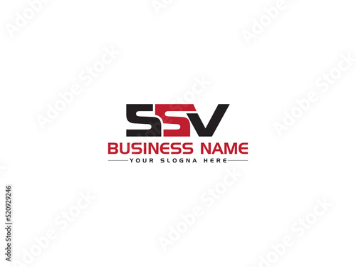 Monogram SSV Logo Letter Vector, Creative SS s s v Logo Icon Design With Three Unique Letter Art For Any Type Of Business photo
