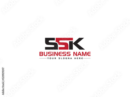 Monogram SSK Logo Letter Vector, Creative SS s s k Logo Icon Design With Three Unique Letter Art For Any Type Of Business photo