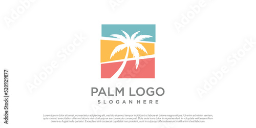 Palm logo design vector with creative concept idea