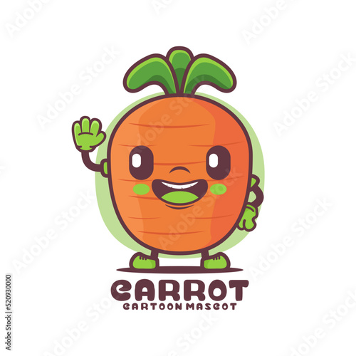 carrot cartoon mascot. vegetable vector illustration