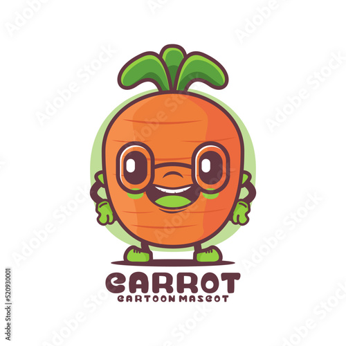 carrot cartoon mascot. vegetable vector illustration