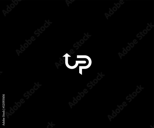 Up text logo icon design template