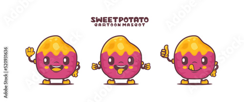 sweet potato cartoon mascot. food vector illustration